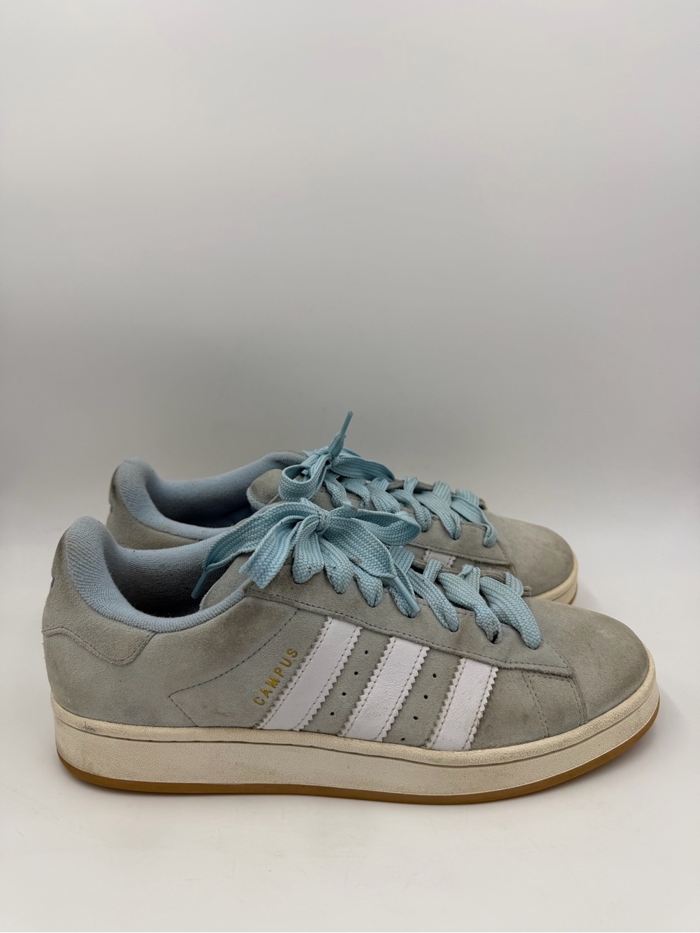 Adidas Originals Campus Suede Sneakers Blue Gray White Gum Sole Men’s 11 US